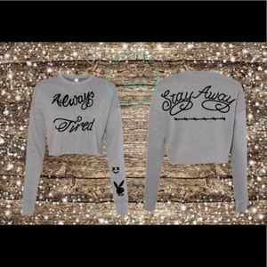 Cropped crew neck Post Malone Tattoo inspired